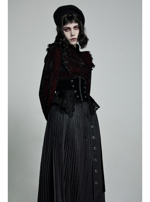 Gothic Gorgeous Retro Lace Vintage Black Carved Sewing Button Corset