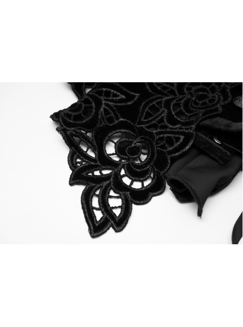 Gothic Gorgeous Retro Lace Vintage Black Carved Sewing Button Corset