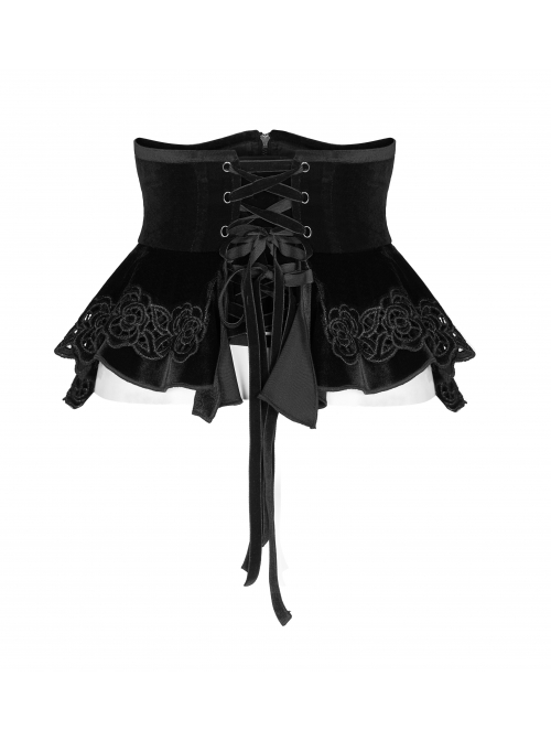 Gothic Gorgeous Retro Lace Vintage Black Carved Sewing Button Corset