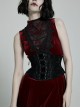 Gothic Fluff Gorgeous Rose Lace Design Vintage Carved Zipper Pendant Black Belt