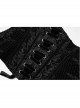 Gothic Fluff Gorgeous Rose Lace Design Vintage Carved Zipper Pendant Black Belt