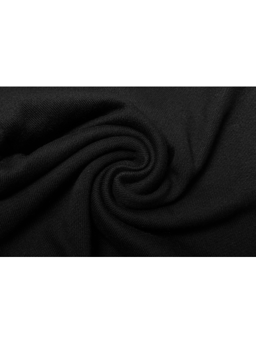 Punk Girls Knitted Fabric Stitching Weaved Flame Printing Fabric Bat Asymmetrical Design Flared Leg Sleeve