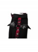 Punk Girls Knitted Fabric Stitching Weaved Flame Printing Fabric Bat Asymmetrical Design Flared Leg Sleeve