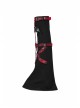 Punk Girls Knitted Fabric Stitching Weaved Flame Printing Fabric Bat Asymmetrical Design Flared Leg Sleeve