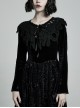 Punk Flocking Webbing Tie Rope Design Hollow Out Weaved Shawl