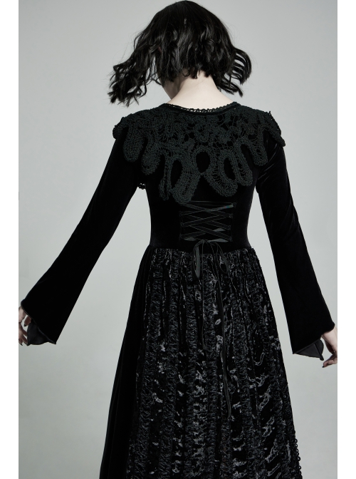 Punk Flocking Webbing Tie Rope Design Hollow Out Weaved Shawl