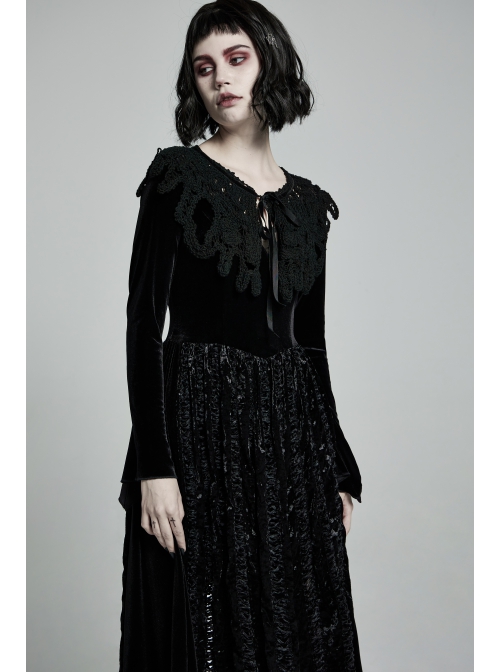 Punk Flocking Webbing Tie Rope Design Hollow Out Weaved Shawl