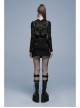 Punk Dark-Grain Woven Design Adjustable Belt Hollow-Out Vest