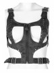 Punk Dark-Grain Woven Design Adjustable Belt Hollow-Out Vest