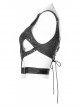 Punk Dark-Grain Woven Design Adjustable Belt Hollow-Out Vest