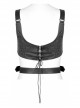 Punk Dark-Grain Woven Design Adjustable Belt Hollow-Out Vest