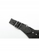 Punk Dark-Grain Woven Design Adjustable Belt Hollow-Out Vest
