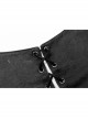 Punk Dark-Grain Woven Design Adjustable Belt Hollow-Out Vest