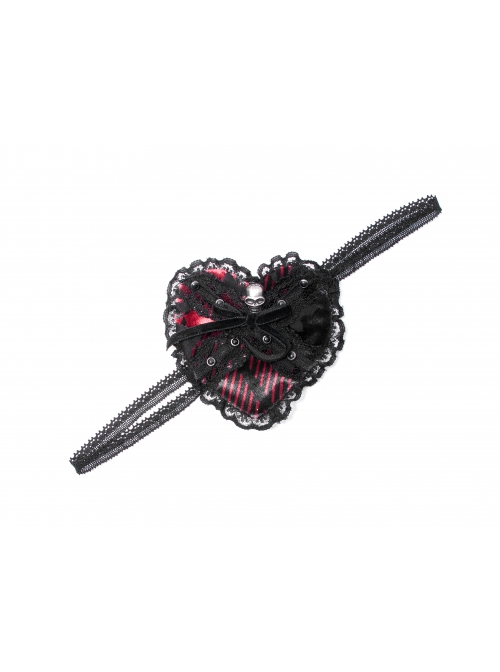 Gothic Velvet Fabric Metal Skull Lace Decoration Heart Eye Mask