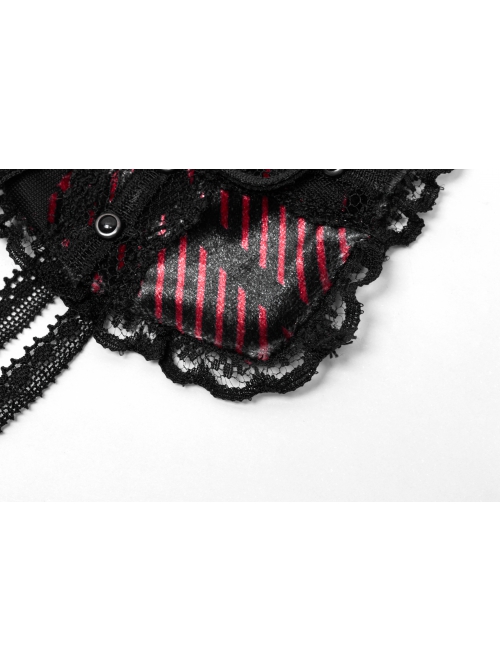 Gothic Velvet Fabric Metal Skull Lace Decoration Heart Eye Mask