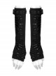 Black Gothic Spider Pattern Cut Design Removable Metal Grommets At The Cuffs Knitting Gloves