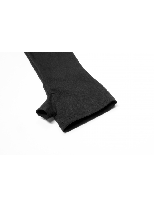Black Gothic Spider Pattern Cut Design Removable Metal Grommets At The Cuffs Knitting Gloves