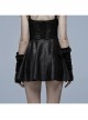 Black Gothic Spider Pattern Cut Design Removable Metal Grommets At The Cuffs Knitting Gloves