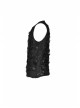 Punk Knitted Hole Design Metal Studs Threading Decoration Black Vest