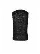 Punk Knitted Hole Design Metal Studs Threading Decoration Black Vest