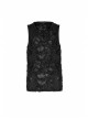 Punk Knitted Hole Design Metal Studs Threading Decoration Black Vest