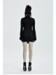 Gothic Stretch Knitted Fabric Spliced Geometric Mesh Design Long Sleeve T-Shirt