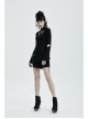 Gothic Stretch Knitted Fabric Spliced Geometric Mesh Design Long Sleeve T-Shirt