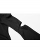Gothic Stretch Knitted Fabric Spliced Geometric Mesh Design Long Sleeve T-Shirt