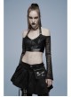 Gothic Stretch Knitted Mesh Off-Shoulder Design Sexy Crop Top