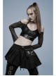 Gothic Stretch Knitted Mesh Off-Shoulder Design Sexy Crop Top