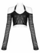 Gothic Stretch Knitted Mesh Off-Shoulder Design Sexy Crop Top