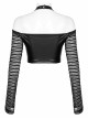 Gothic Stretch Knitted Mesh Off-Shoulder Design Sexy Crop Top