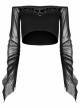 Gothic Elasticity Cotton Neckline Hollow Buttonhole Strap Design Cut-Out Slash Neck T-Shirt