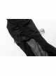 Gothic Elasticity Cotton Neckline Hollow Buttonhole Strap Design Cut-Out Slash Neck T-Shirt