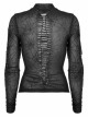 Gothic Elastic Flocking Mesh Rhombus Mesh Stitching Spider Web Printing Perspective T-Shirt