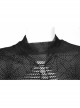Gothic Elastic Flocking Mesh Rhombus Mesh Stitching Spider Web Printing Perspective T-Shirt