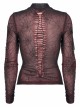 Gothic Elastic Flocking Mesh Rhombus Mesh Stitching Spider Web Printing Perspective T-Shirt