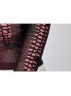 Gothic Elastic Flocking Mesh Rhombus Mesh Stitching Spider Web Printing Perspective T-Shirt
