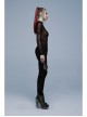 Gothic Elastic Flocking Mesh Rhombus Mesh Stitching Spider Web Printing Perspective T-Shirt