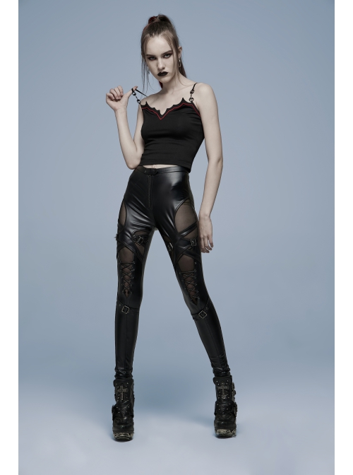 Gothic Knitted Fabric Bat Embroidery Print Decoration Camisoles