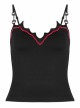 Gothic Knitted Fabric Bat Embroidery Print Decoration Camisoles