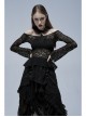 Black Gothic Stretch Perspective Off-Shoulder Design Lace Blouse