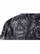 Gothic Perspective Elasticity Skeleton Print Cross Tie Rope Design Mesh T-Shirt