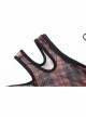 Red Daily Punk Asymmetrical Cutout Neckline Strap Design Plaid Mesh T-Shirt