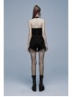 Daily Stretch Knitted Fabric Hollowed Out Spider Print Adjustable Halter Vest