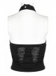 Daily Stretch Knitted Fabric Hollowed Out Spider Print Adjustable Halter Vest