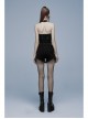 Daily Stretch Knitted Fabric Hollowed Out Spider Print Adjustable Halter Vest