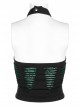 Daily Stretch Knitted Fabric Hollowed Out Spider Print Adjustable Halter Vest