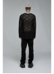 Black Punk Round Neck Daily Wear Skull Lace Mesh Cloth Long Sleeve T-Shirt