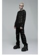 Black Punk Round Neck Daily Wear Skull Lace Mesh Cloth Long Sleeve T-Shirt